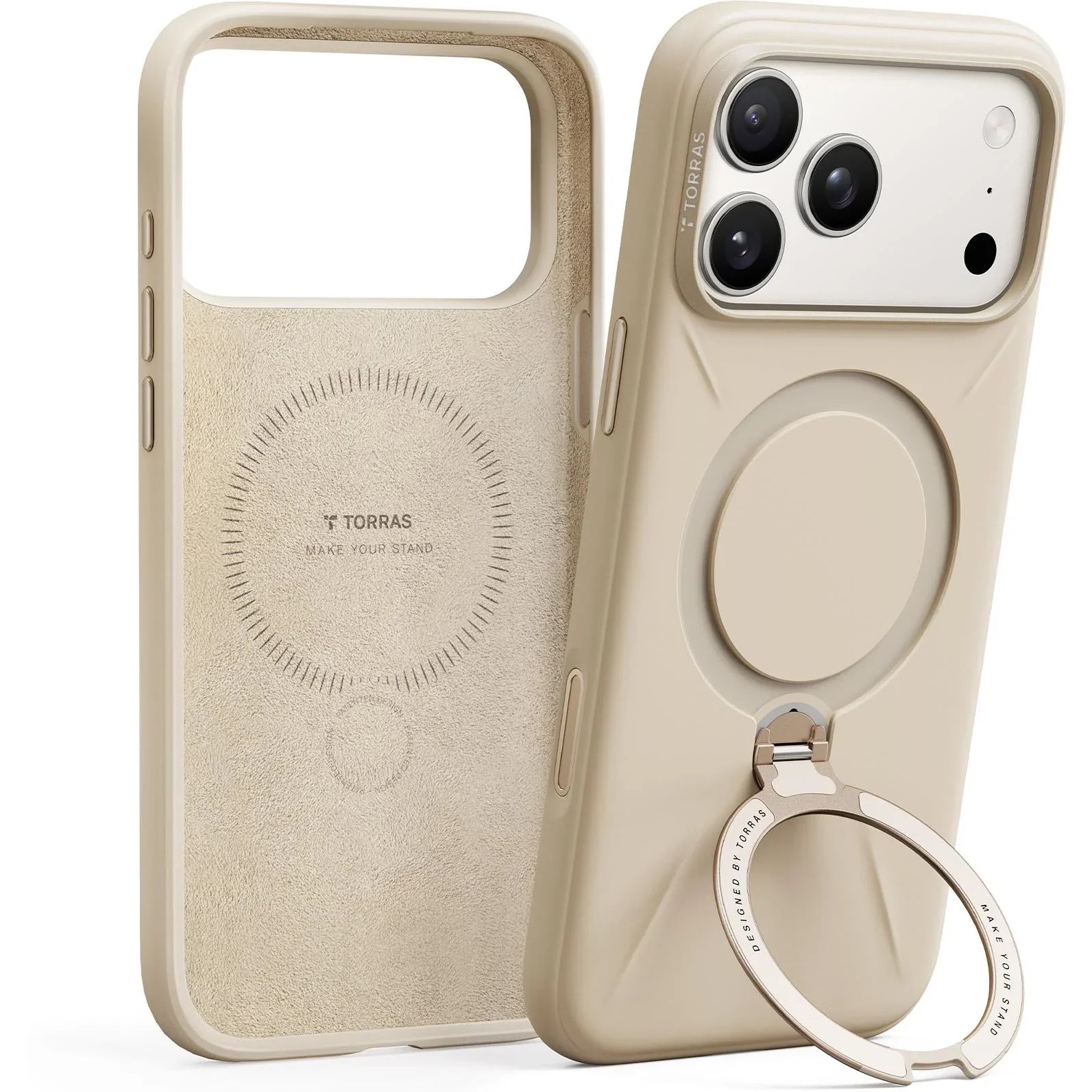 Torras Ostand Silicone MagSafe Case iPhone 17 Pro - Modern Brown - Mac Addict