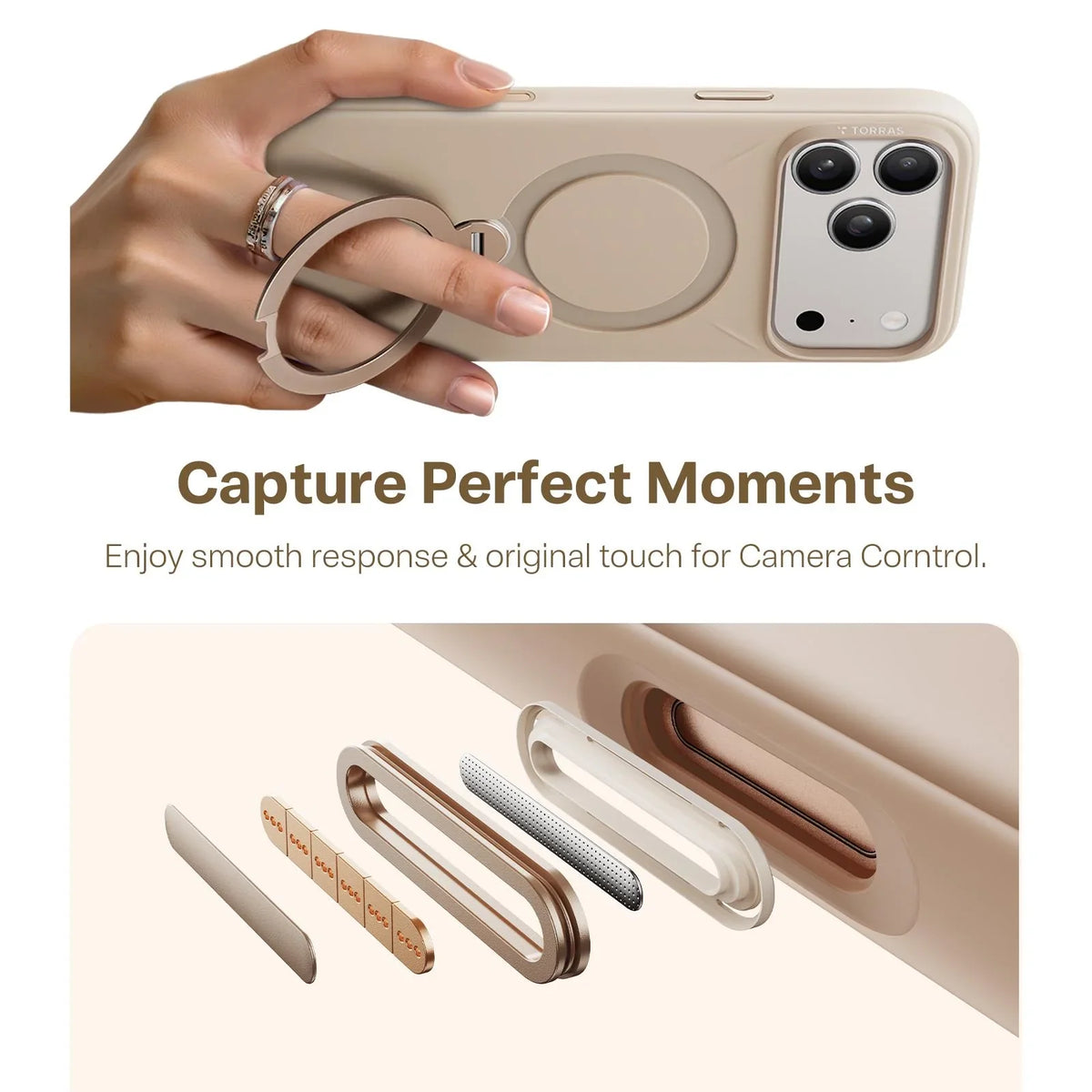 Torras Ostand Silicone MagSafe Case iPhone 17 Pro Max - Modern Brown - Mac Addict