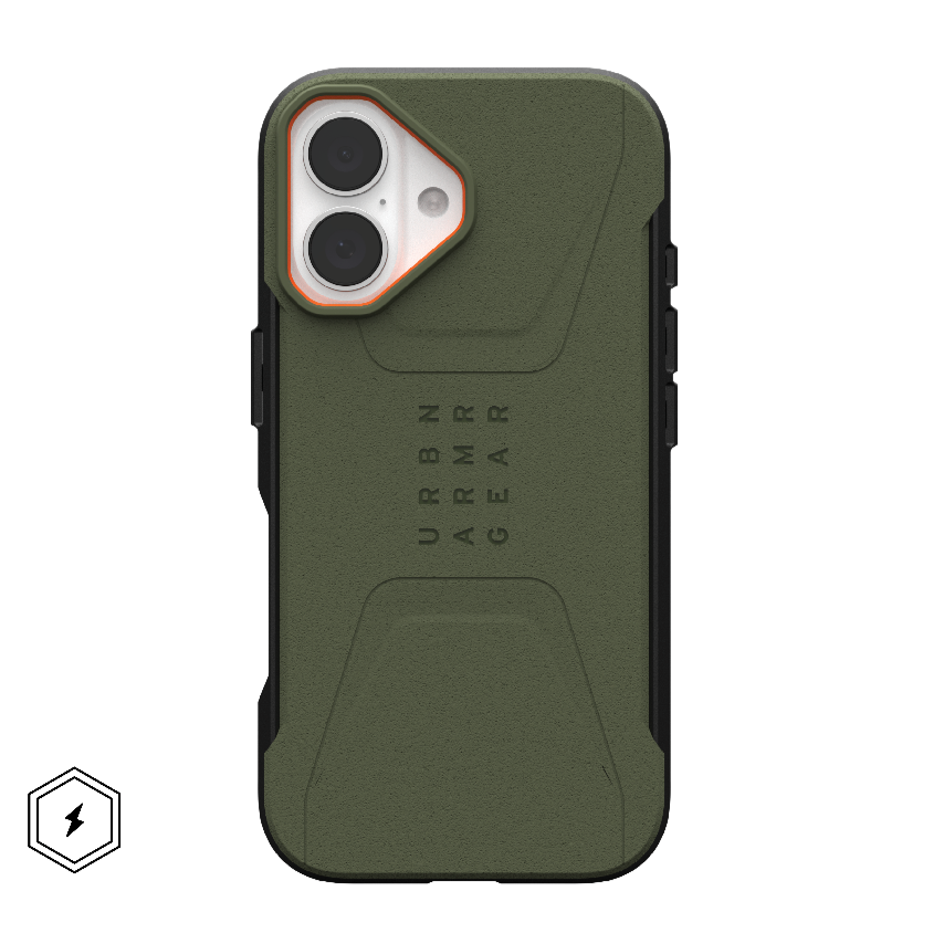 UAG Civilian Rugged Slim iPhone 16 Standard 6.1 Case & MagSafe - Olive