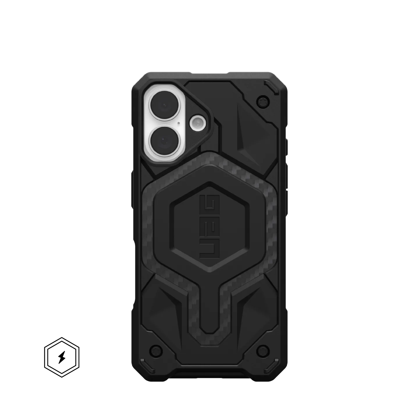 UAG Monarch Pro iPhone 16 6.1 Standard Case & MagSafe - Carbon Fibre Black