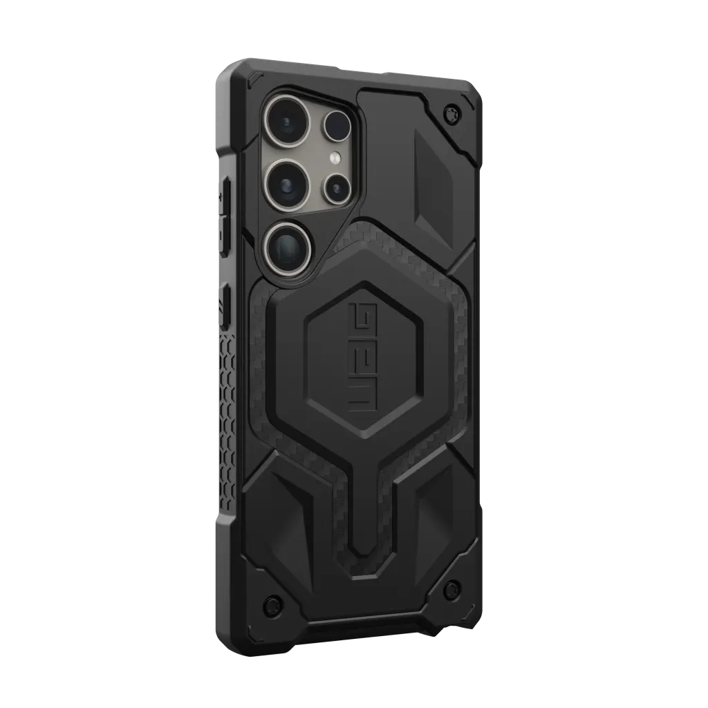 UAG Monarch Pro Rugged Case & Magnet Samsung S24 Ultra 5G 6.8 - Carbon Fibre - Mac Addict