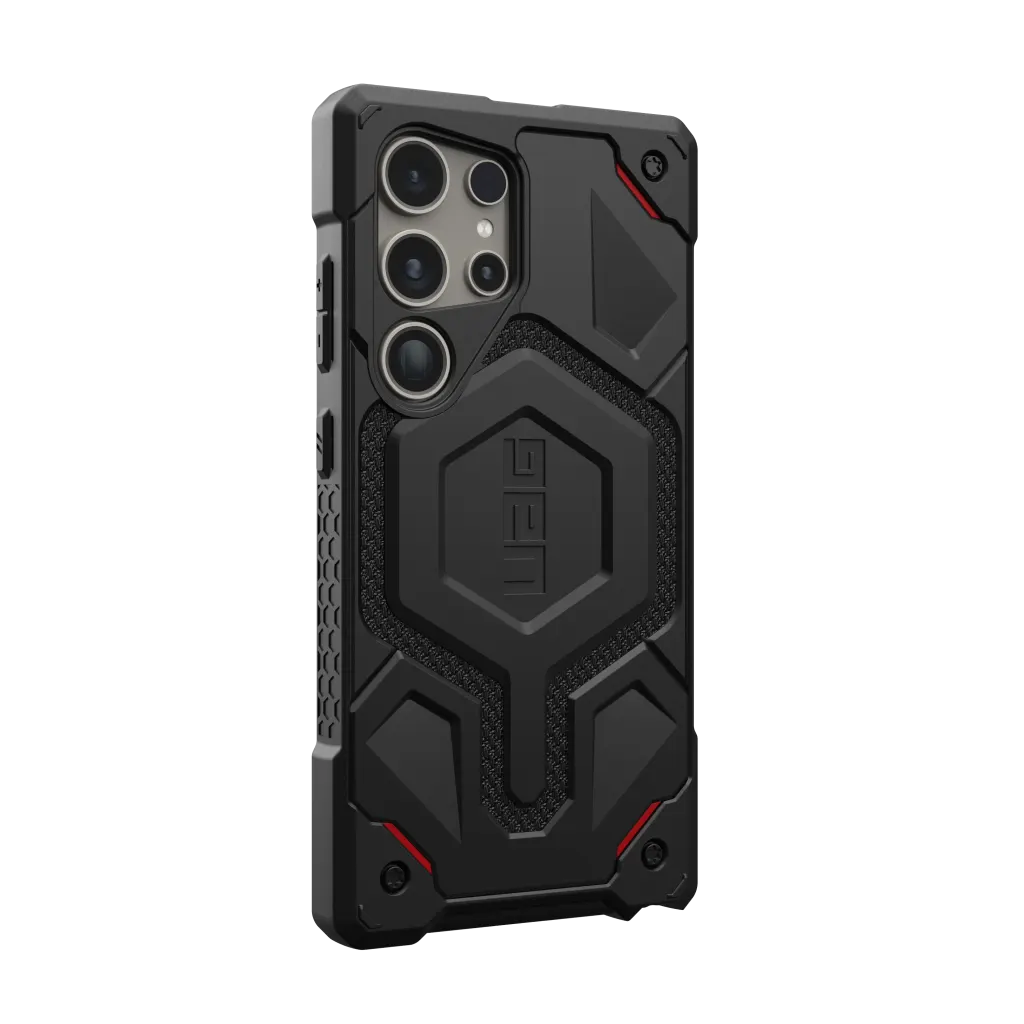 UAG Monarch Pro Rugged Case &amp; Magnet Samsung S24 Ultra 5G 6.8 - Kevlar Black - Mac Addict