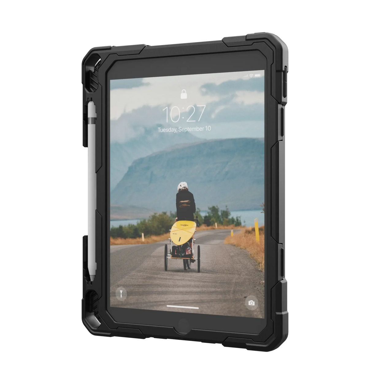 UAG Plasma Tough Case iPad 9 / 8 / 7 10.2 Kickstand & Handstrap - Black