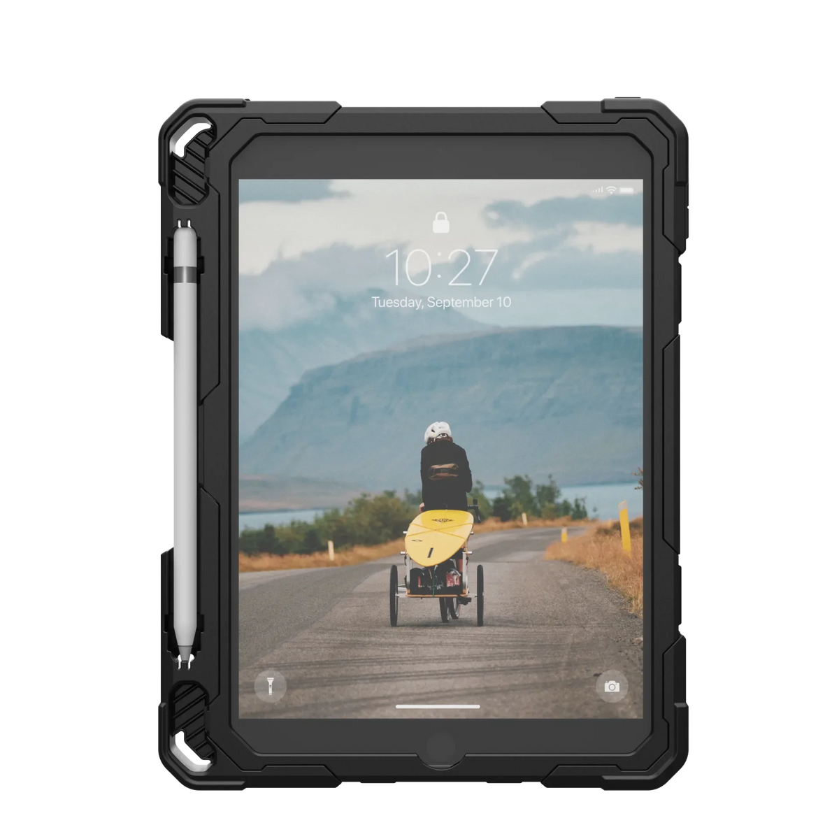 UAG Plasma Tough Case iPad 9 / 8 / 7 10.2 Kickstand & Handstrap - Black