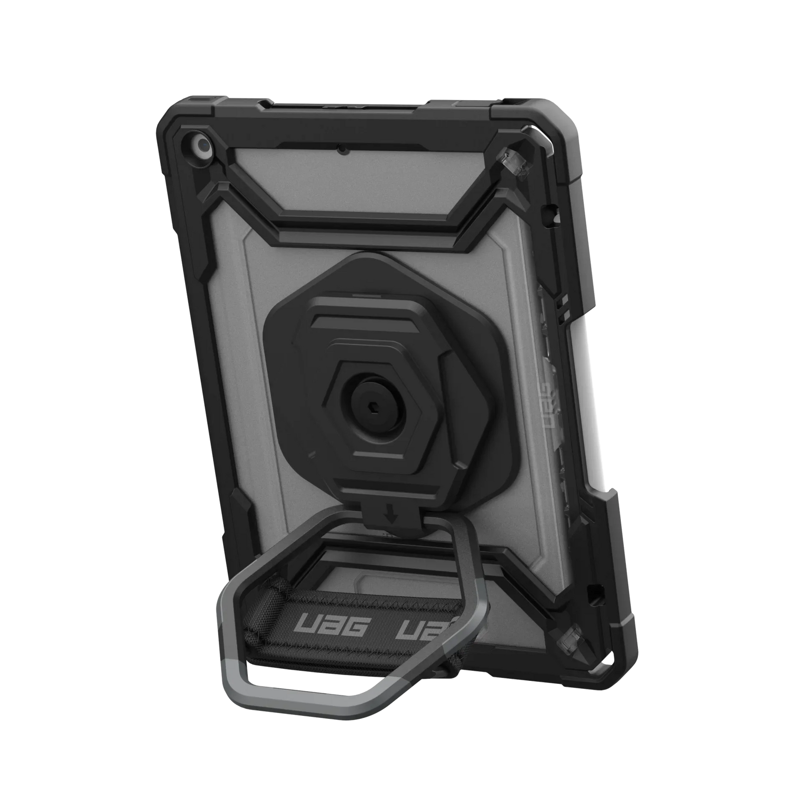 UAG Plasma Tough Case iPad 9 / 8 / 7 10.2 Kickstand & Handstrap - Black