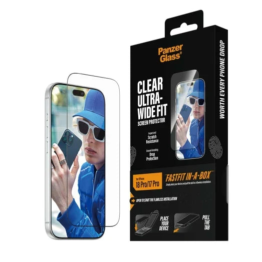 PanzerGlass Ultra Wide Fit Screen Protector iPhone 18 Pro &amp; 17 Pro