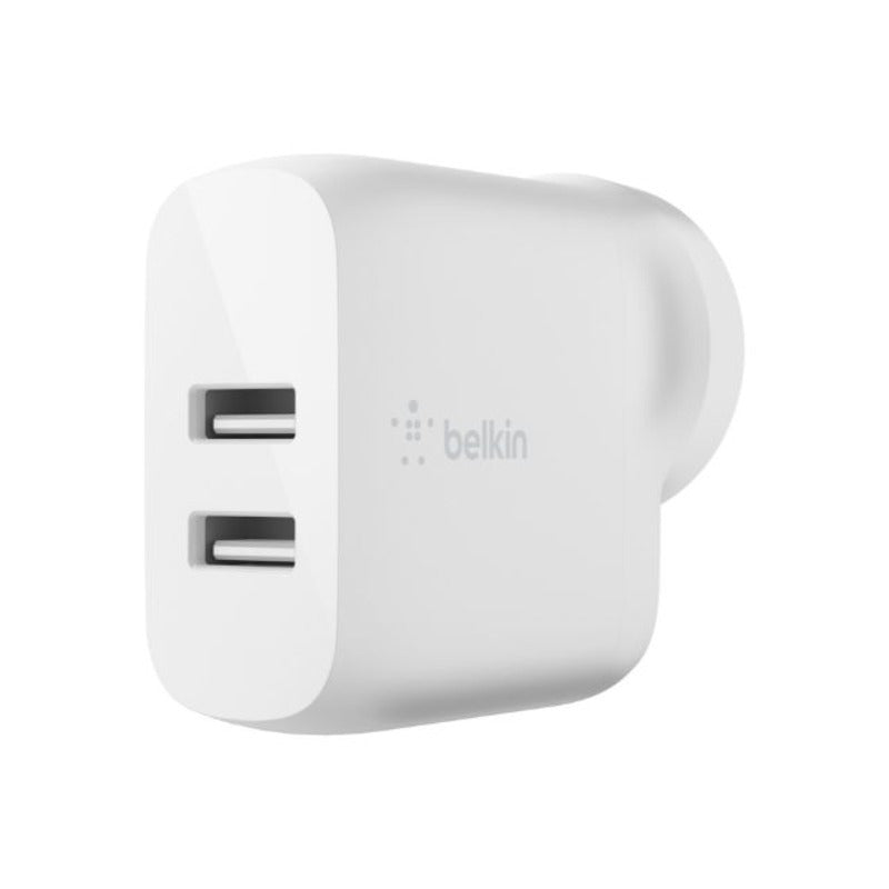 Belkin 24W Dual USB-A Wall Charger A-Lightning Cable - White