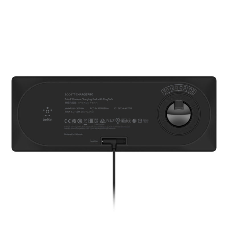 Belkin BoostCharge Pro 3-in-1 Wireless Charging Pad w/ MagSafe Charging 15W Black