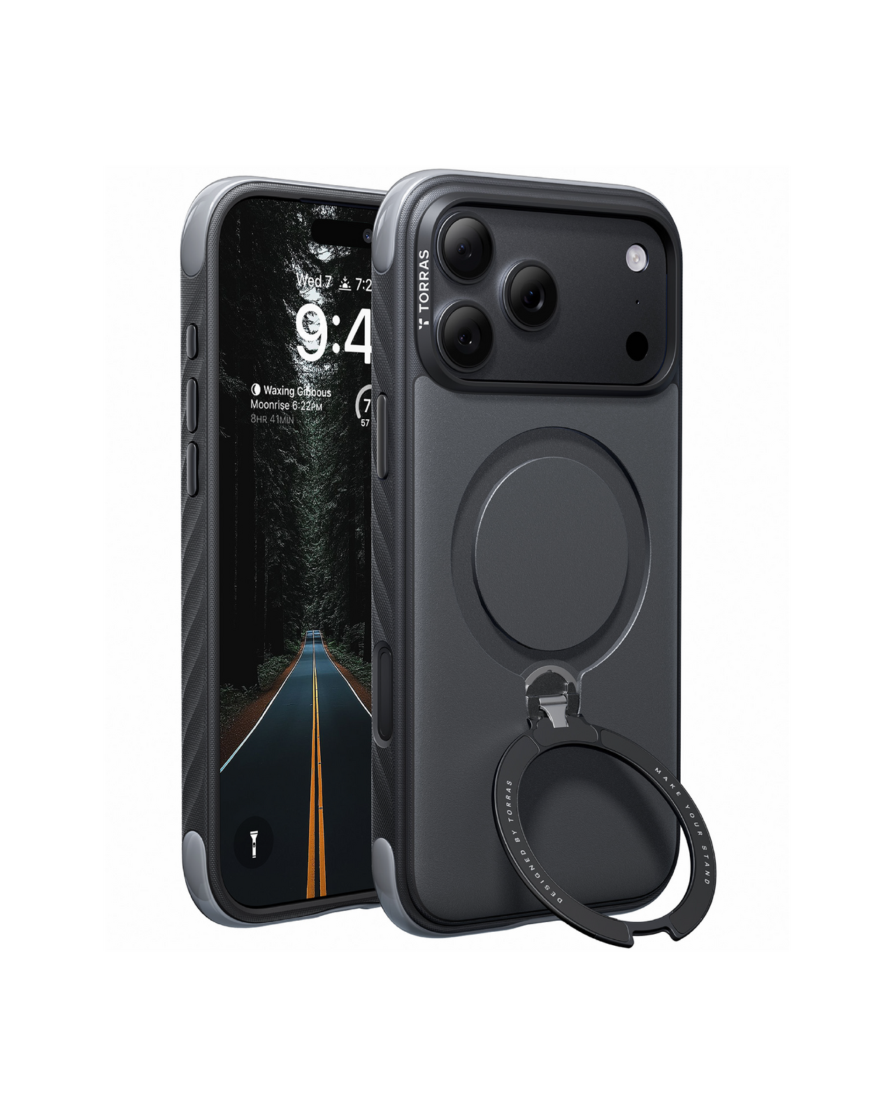 Ostand Q3 Rugg MagSafe Case iPhone 18 Pro in Black - Torras