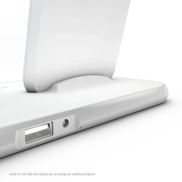 Zens Aluminium Dual Wireless Charging Dock for SmartPhone + Airpods - White - Mac Addict