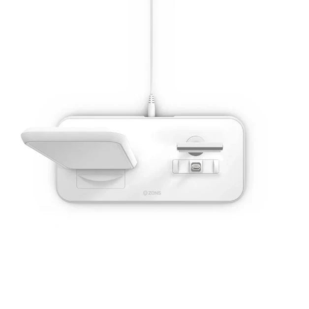 Zens Aluminium Dual Wireless Charging Dock for SmartPhone + Airpods - White - Mac Addict