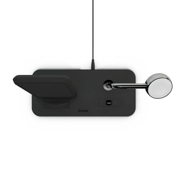Zens Aluminium Dual Wireless Charging Dock for SmartPhone + Apple Watch + Airpods - Black - Mac Addict