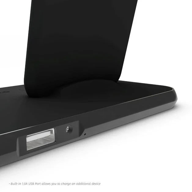 Zens Aluminium Dual Wireless Charging Dock for SmartPhone + Apple Watch + Airpods - Black - Mac Addict