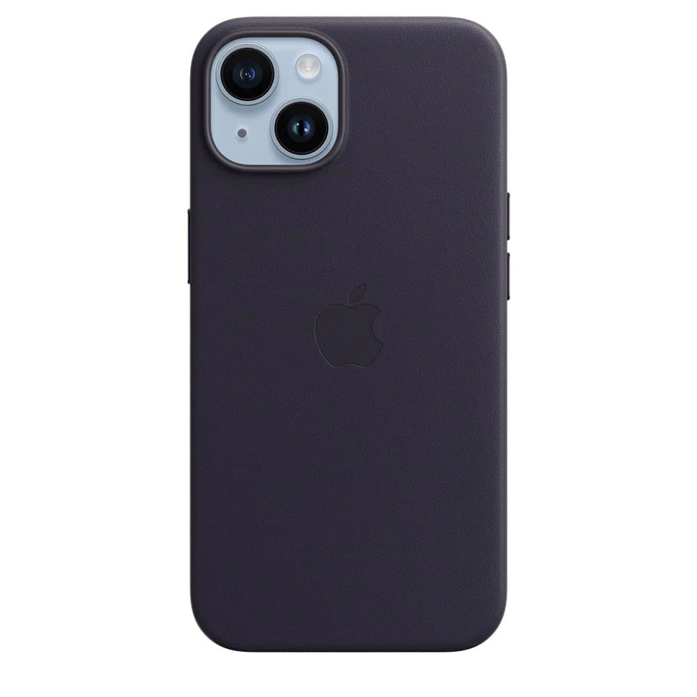 Apple Official Leather Case with MagSafe for iPhone 14 Standard - Midnight