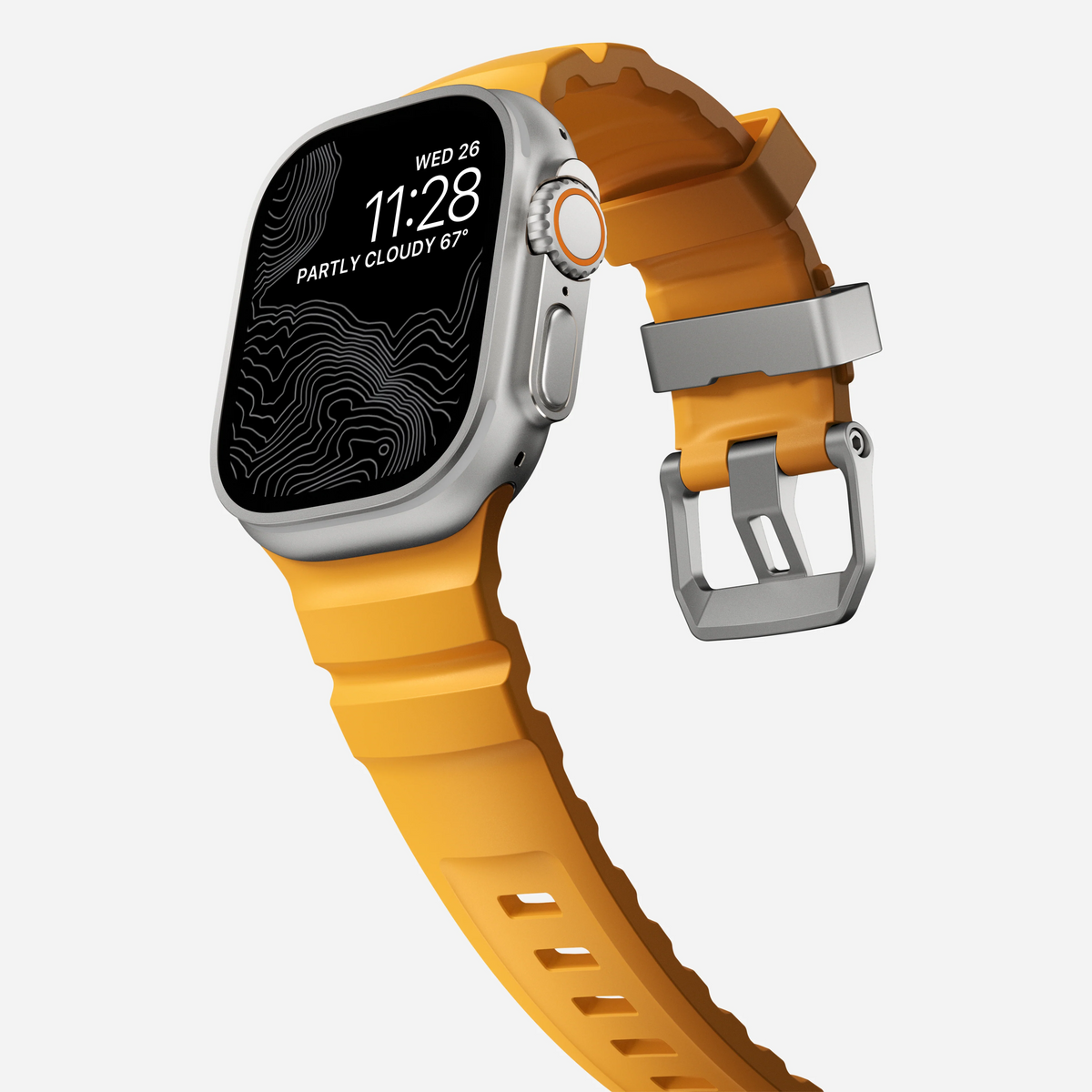Nomad Rocky Point Band for Apple Watch 44-46-Ultra - Sol Yellow (Natural Hardware)