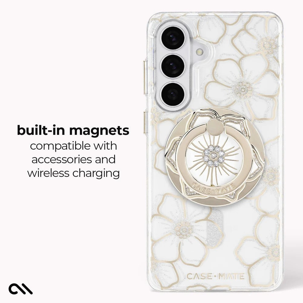 Case-Mate Floral Gem Magnet Case Samsung S26 Standard - Clear