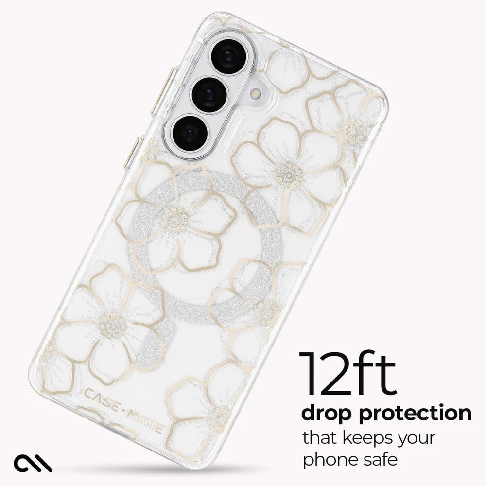 Case-Mate Floral Gem Magnet Case Samsung S26 Standard - Clear