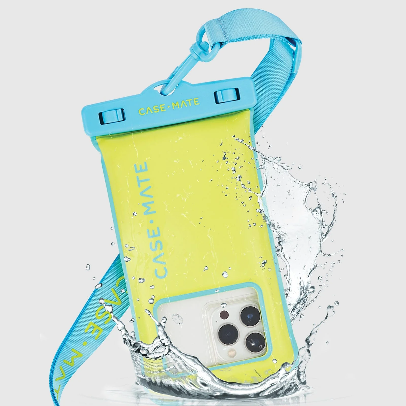 Case Mate Waterproof Floating Pouch for Phones up to 6.9" - Lime/Blue