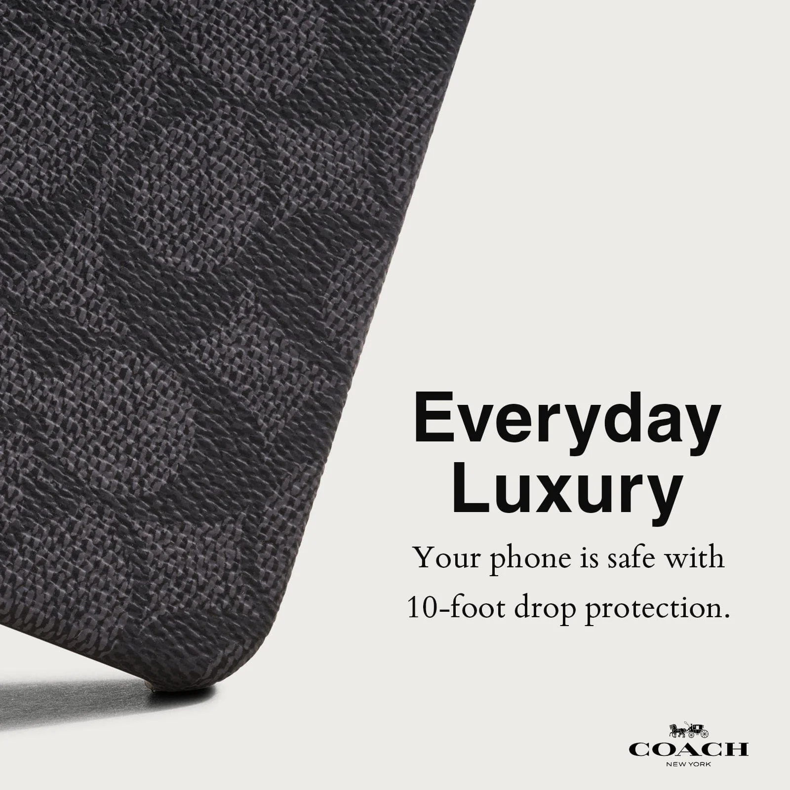Coach Slim Case Signature for iPhone 16e/15 / 14 / 13 Charcoal