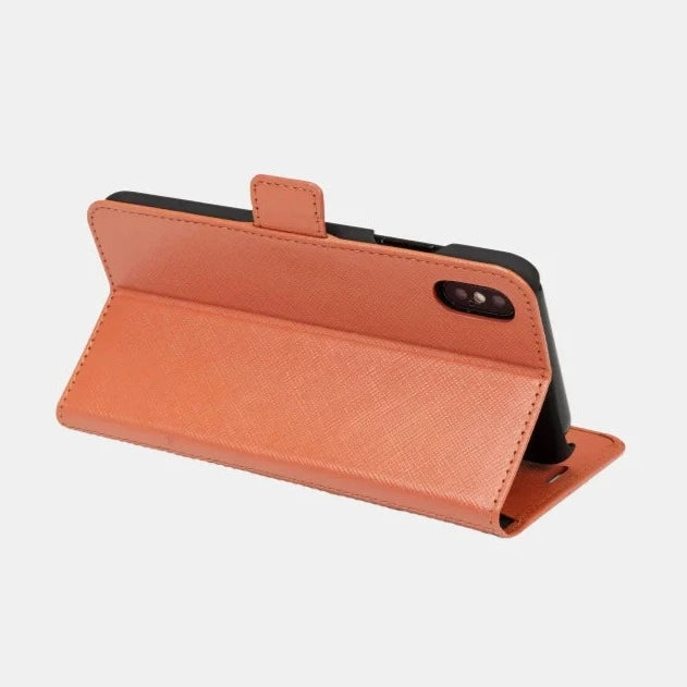 Dbramante1928 Milano Saffiano Leather Folio Case iPhone XS Max - Rusty Rose