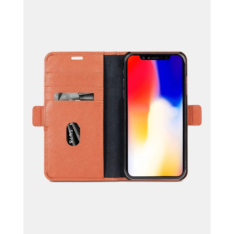 Dbramante1928 Milano Saffiano Leather Folio Case iPhone XS Max - Rusty Rose