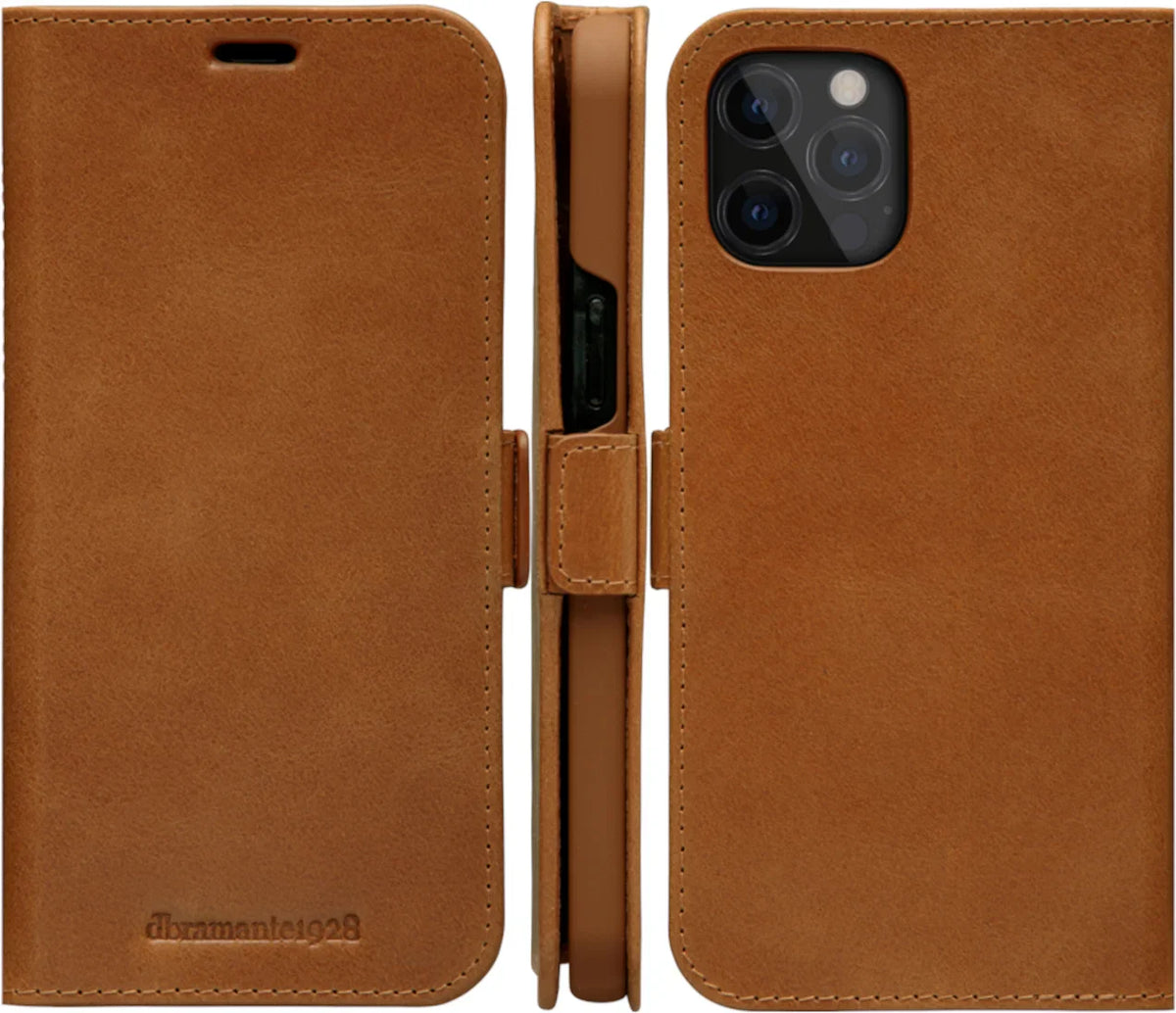 Dbramante1928 Copenhagen Slim Leather Folio Case iPhone 12 / 12 Pro - Tan