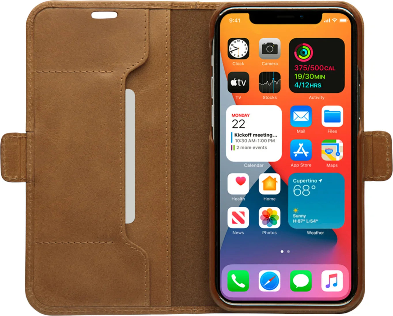 Dbramante1928 Copenhagen Slim Leather Folio Case iPhone 12 / 12 Pro - Tan