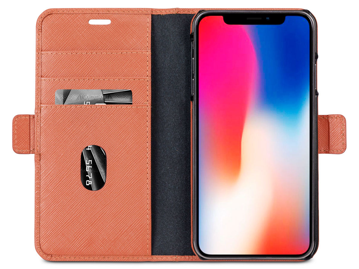 Dbramante1928 New York Leather Folio Case iPhone XS Max -Rusty Rose