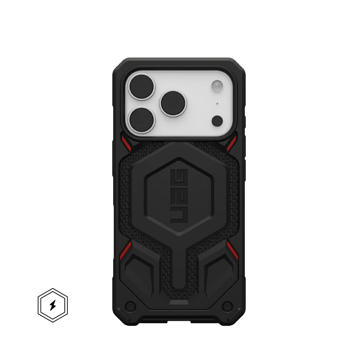 uag monarch case for iphone 17 pro max black front view