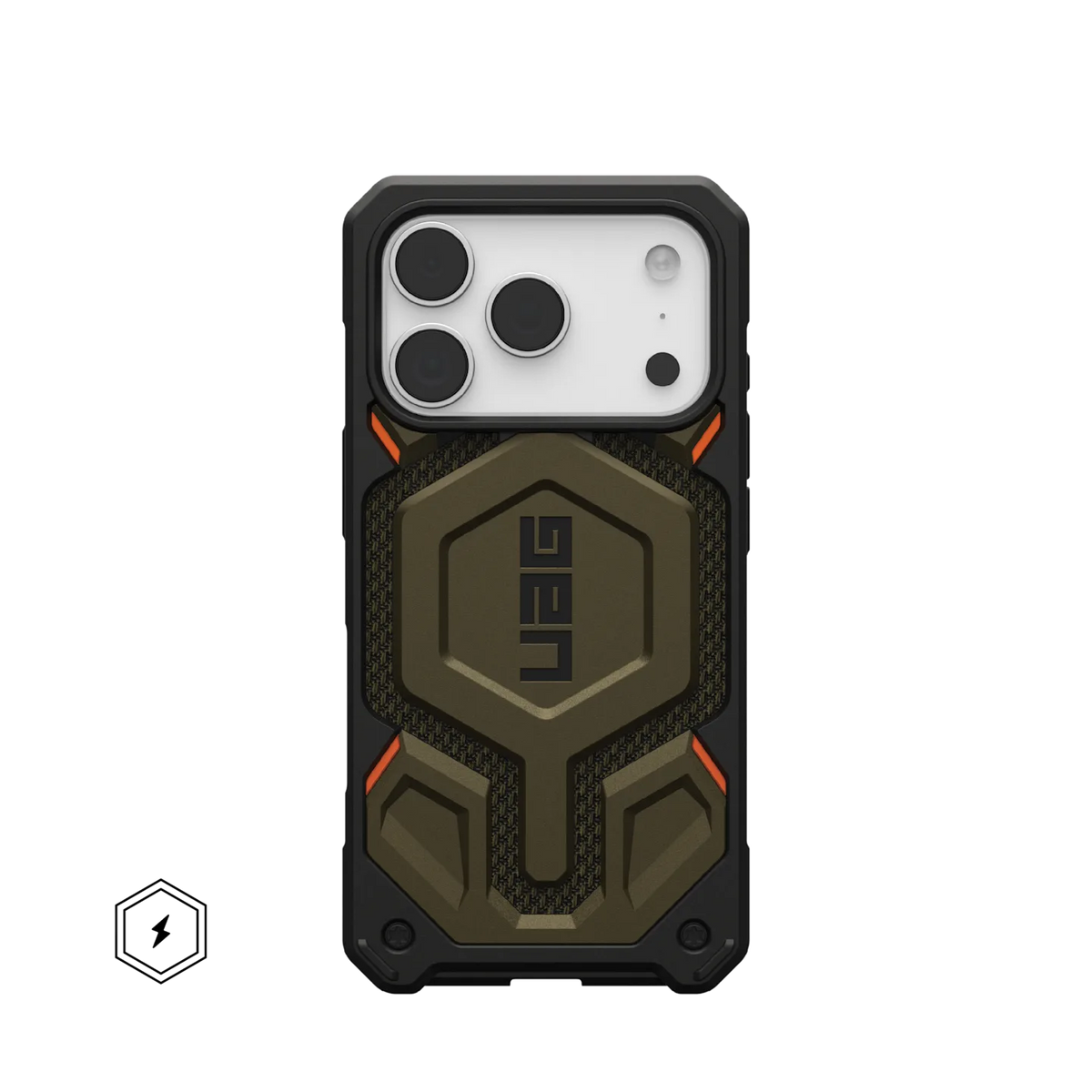 uag monarch case for iphone 17 pro green front view