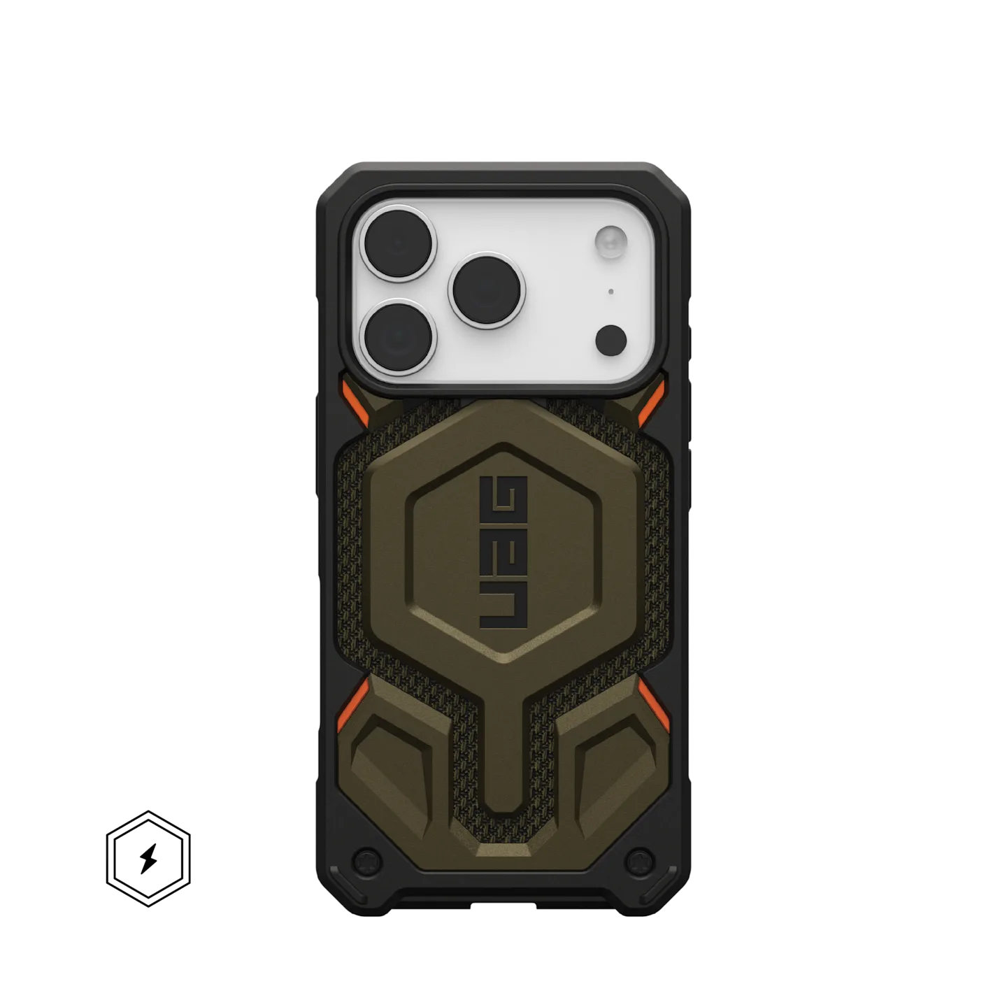 uag monarch case for iphone 17 pro green front view