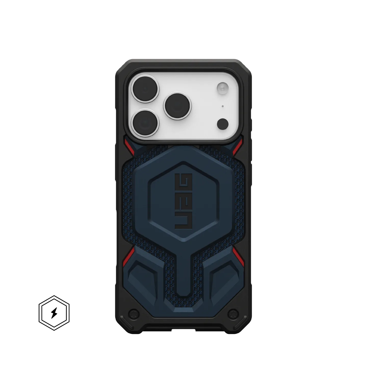 uag monarch case for iphone 17 pro max blue front view