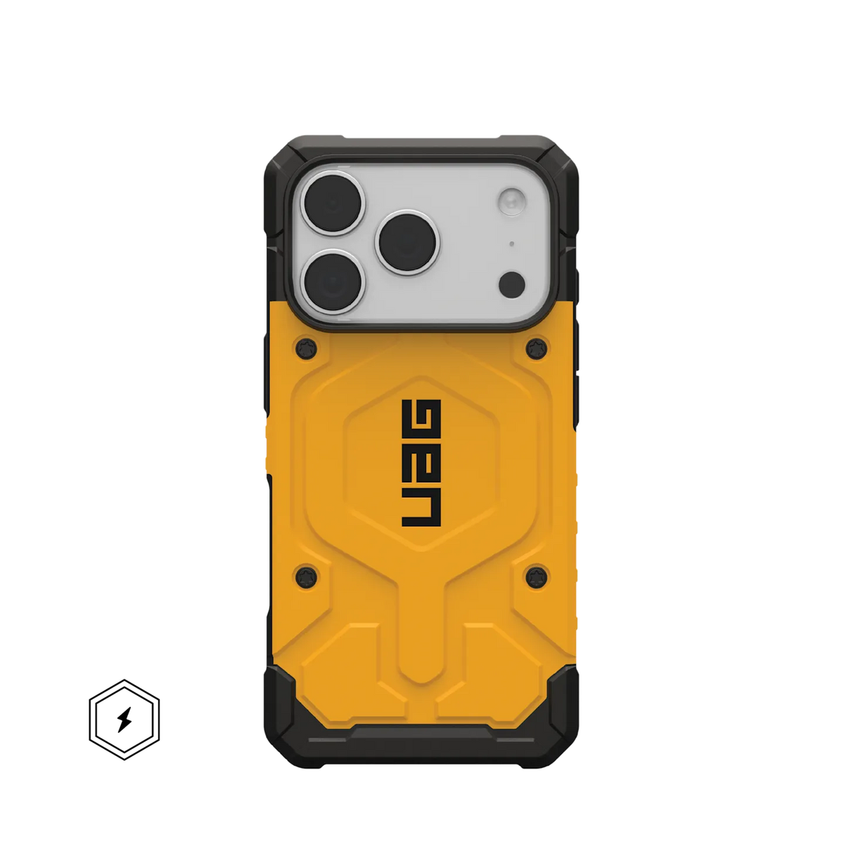 uag pathfinder case for iphone 17 pro max yellow front view