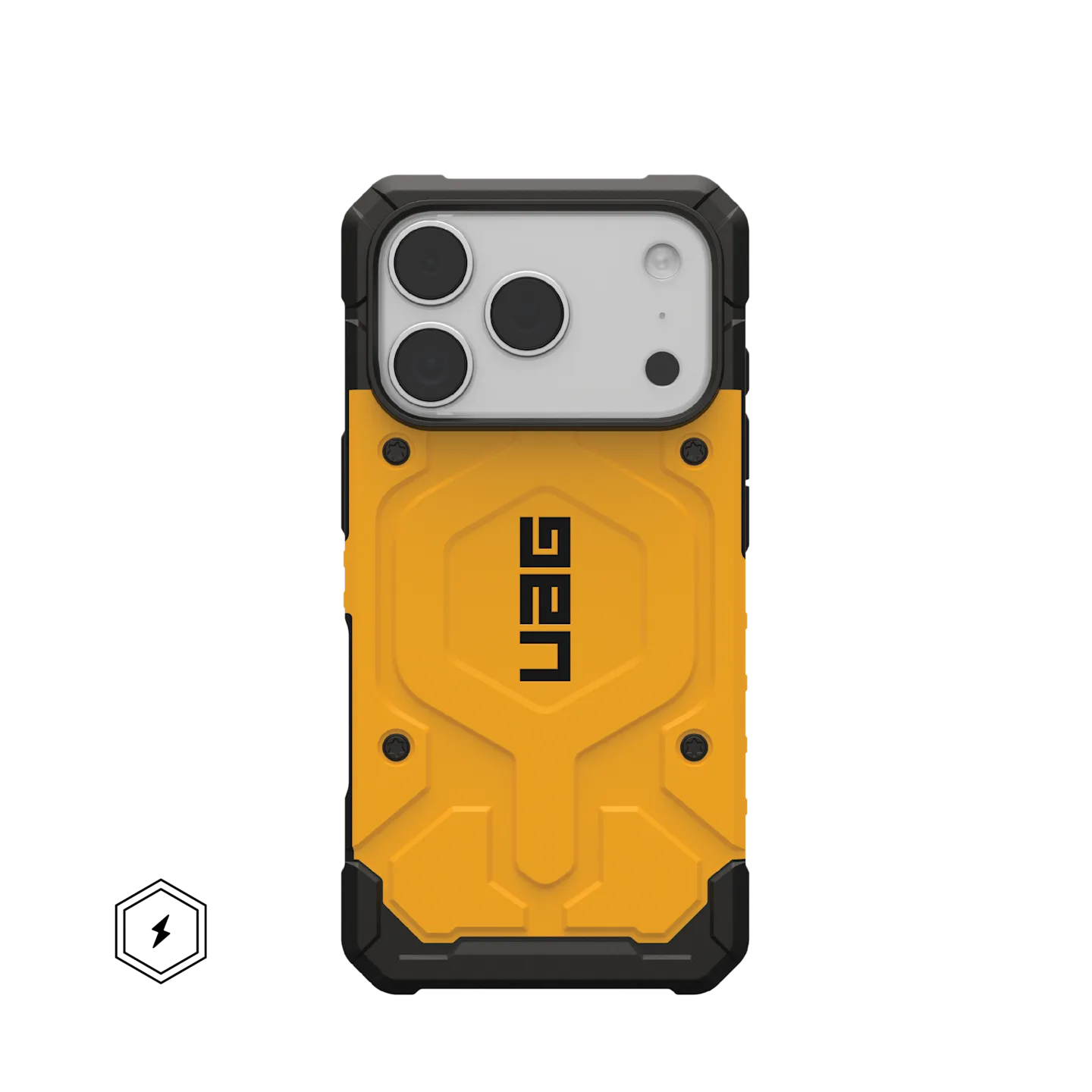uag pathfinder case for iphone 17 pro max yellow front view