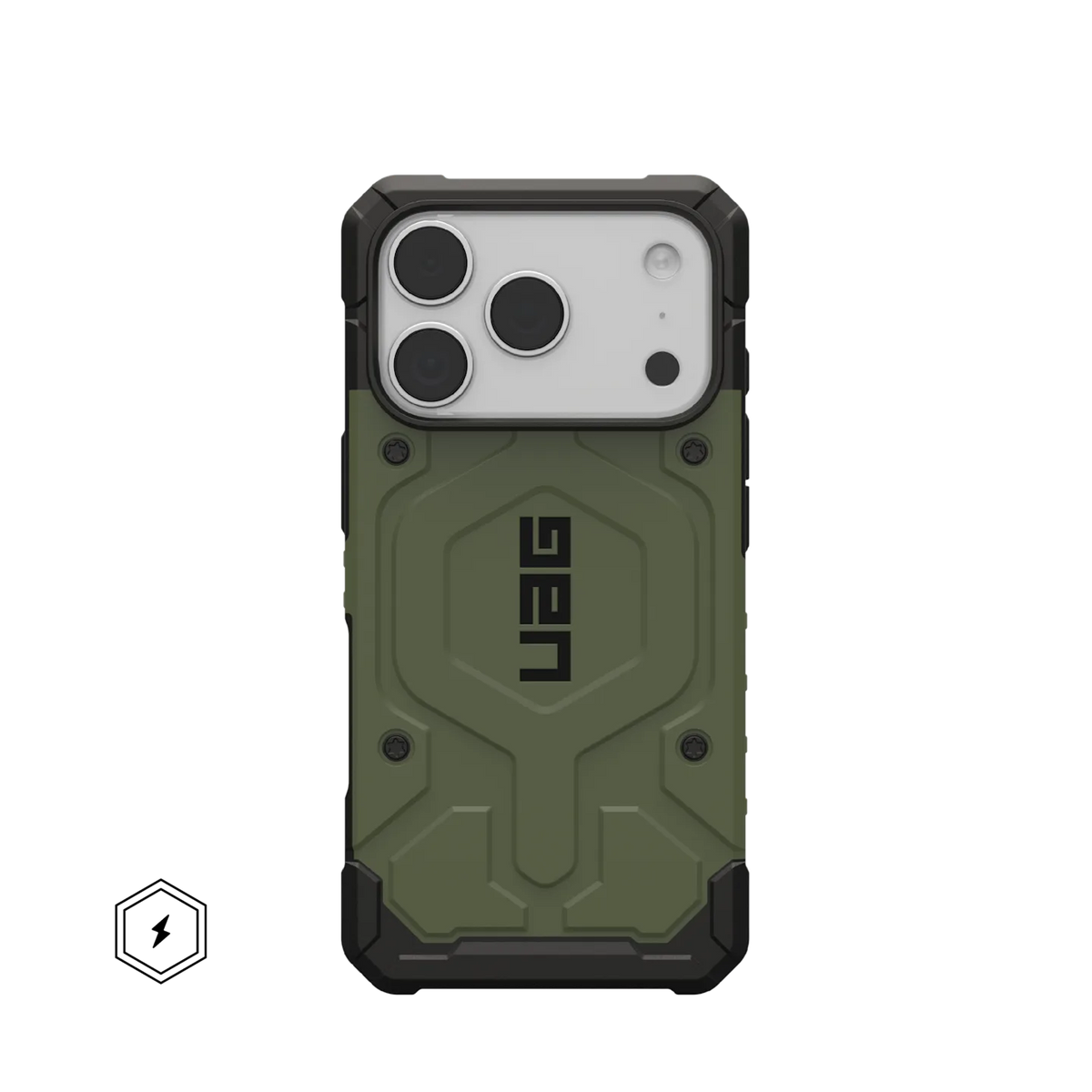 uag pathfinder case for iphone 17 pro green front view