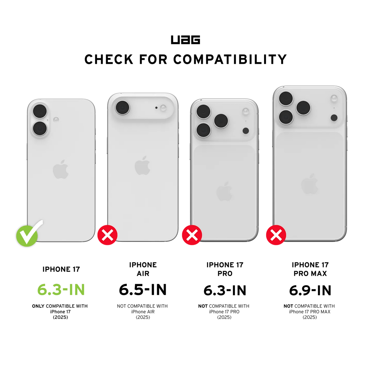 uag case for iphone 17 standard black honeycomb pattern