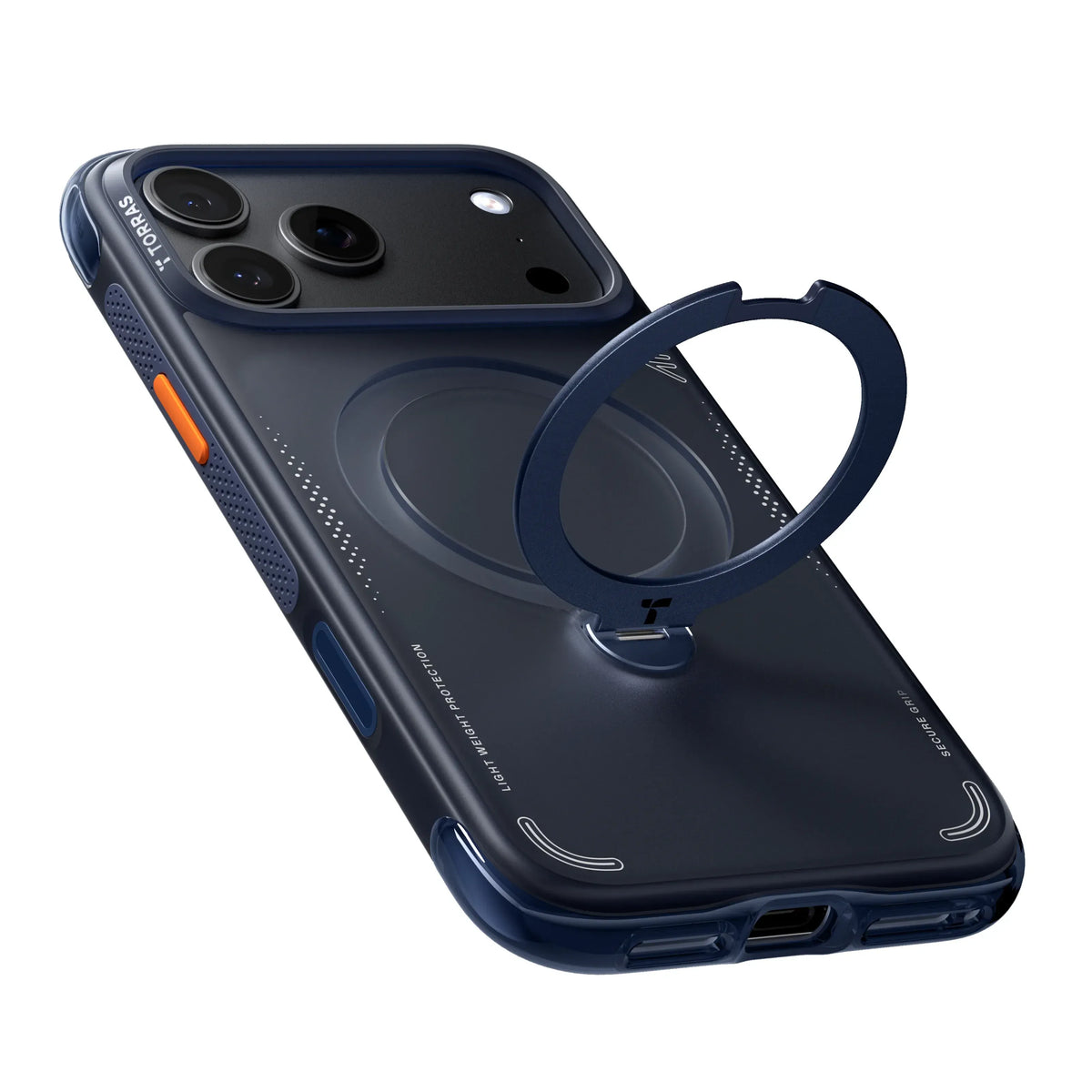 Ostand Q3 Spin Air MagSafe Case iPhone 18 Pro in Black/Smoke - Torras