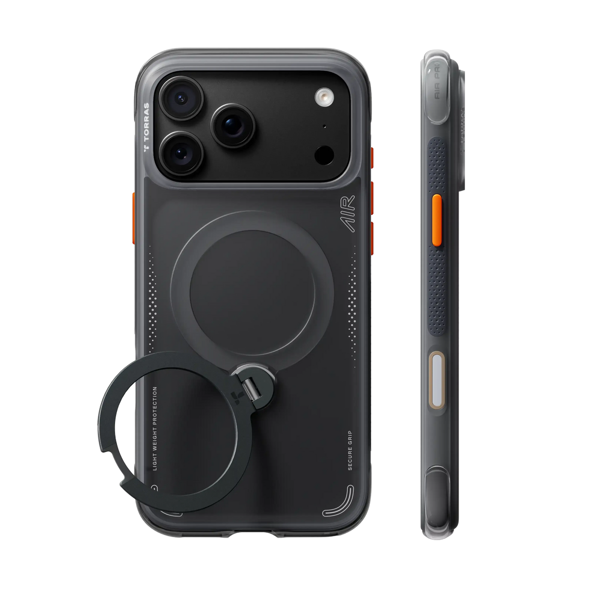 Ostand Q3 Spin Air MagSafe Case iPhone 18 Pro Max in Smoke/Black - Torras