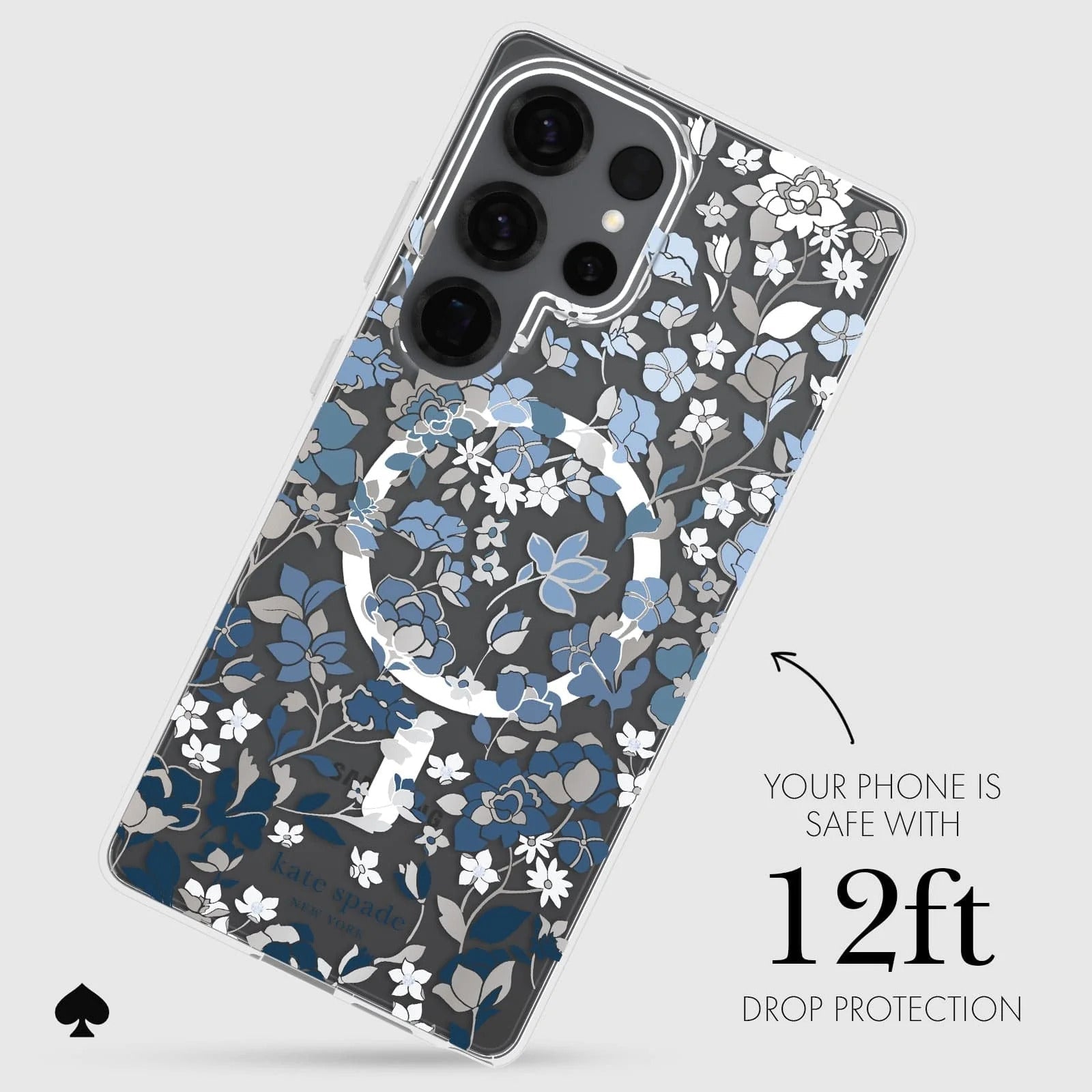 Kate Spade Flowerbed Blue Case & Magnet Samsung S25 Ultra
