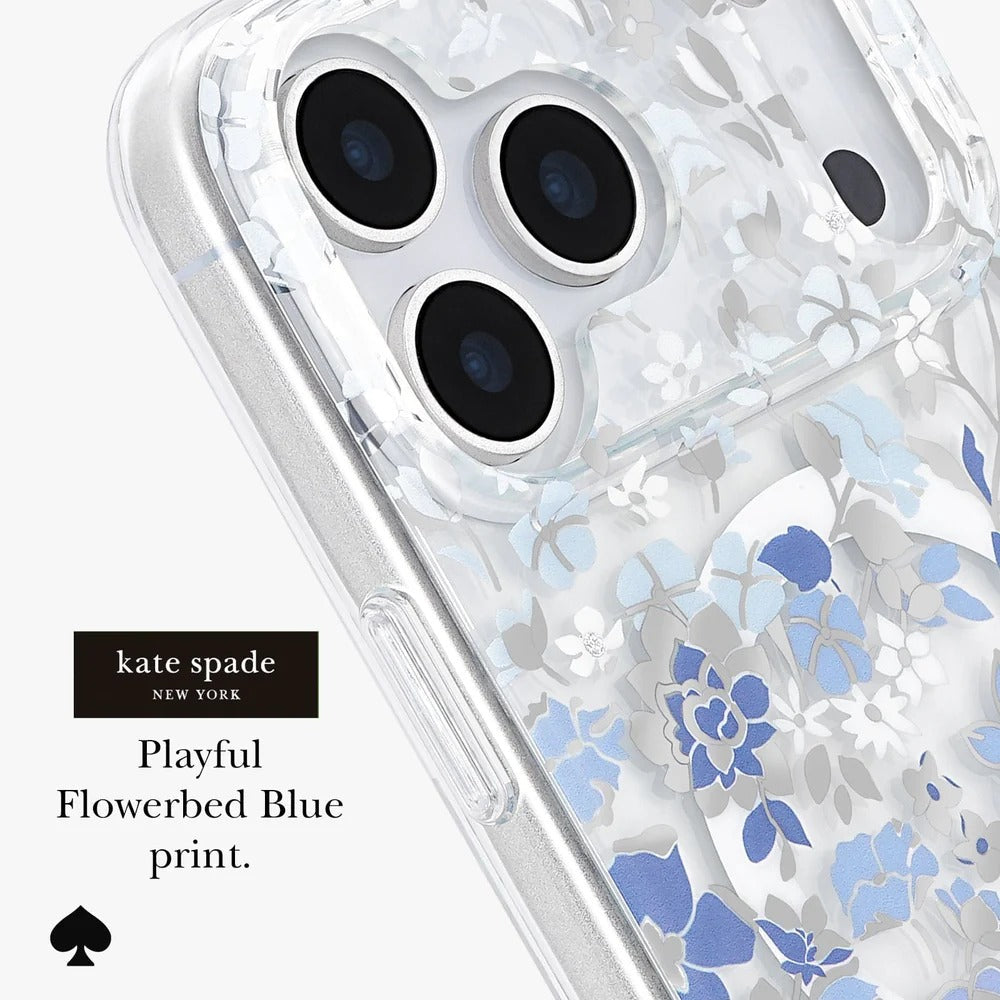 Flowerbed Blue MagSafe Case for iPhone 18 Pro Max in Clear/Blue - Kate Spade