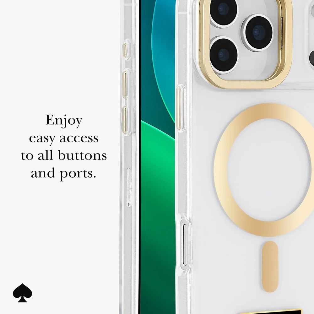 kate spade kate spade case for iphone 17 pro clear edge detail