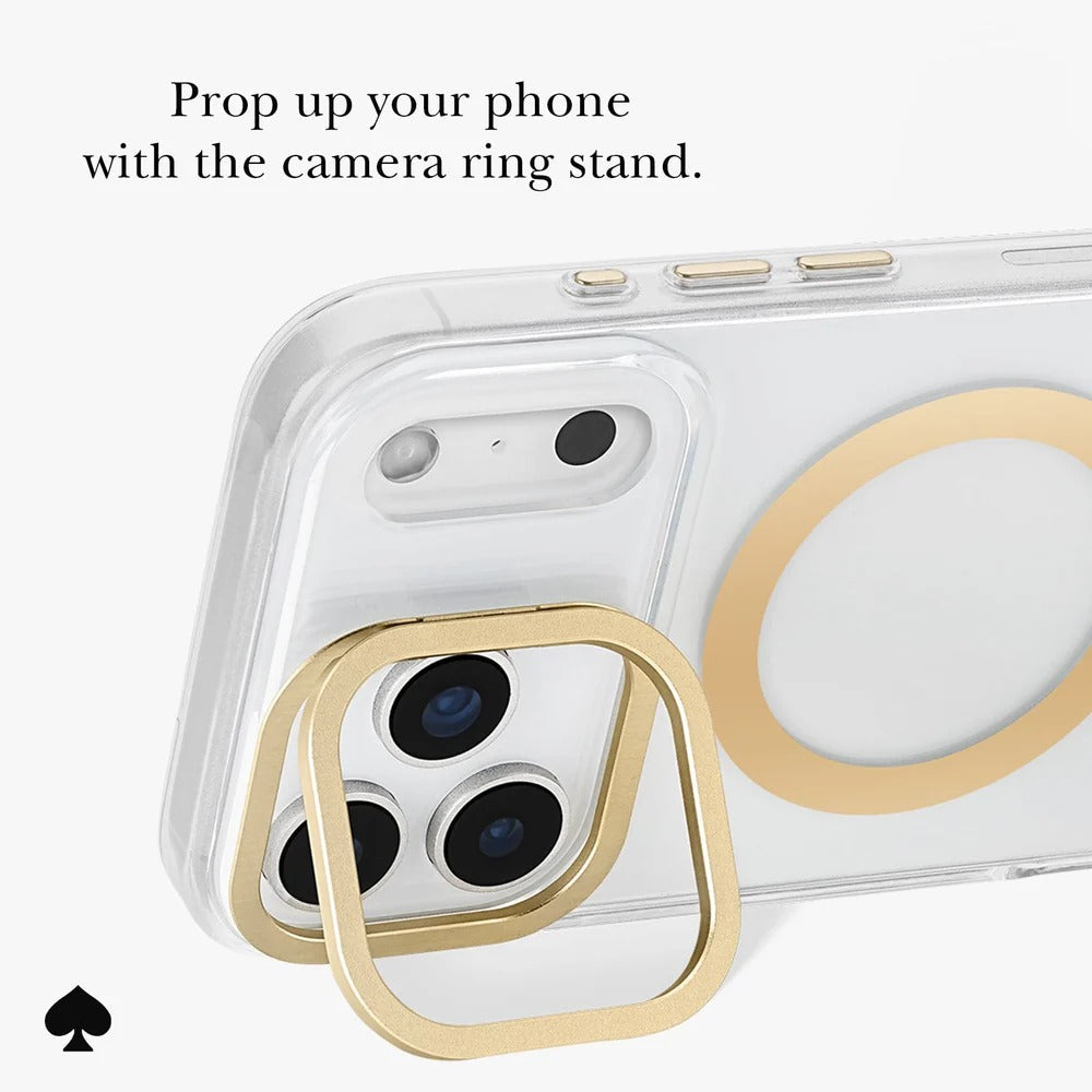 kate spade kate spade case for iphone 17 pro clear logo detail