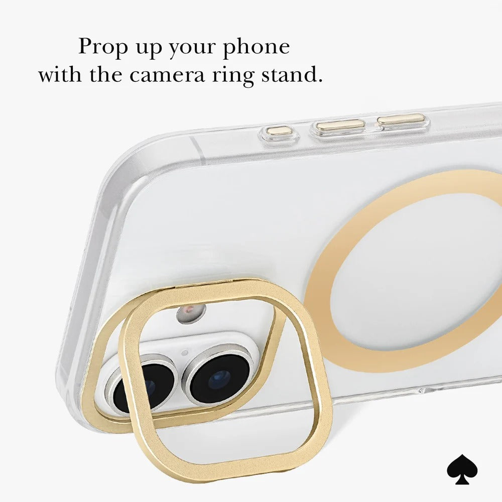 kate spade kate spade case for iphone 17 standard clear camera ring