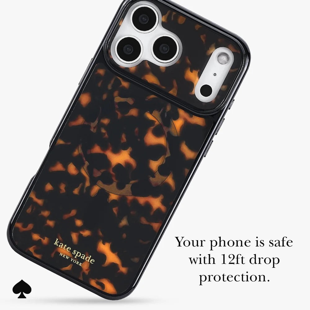 kate spade kate spade case for iphone 17 pro tortoise camera ring