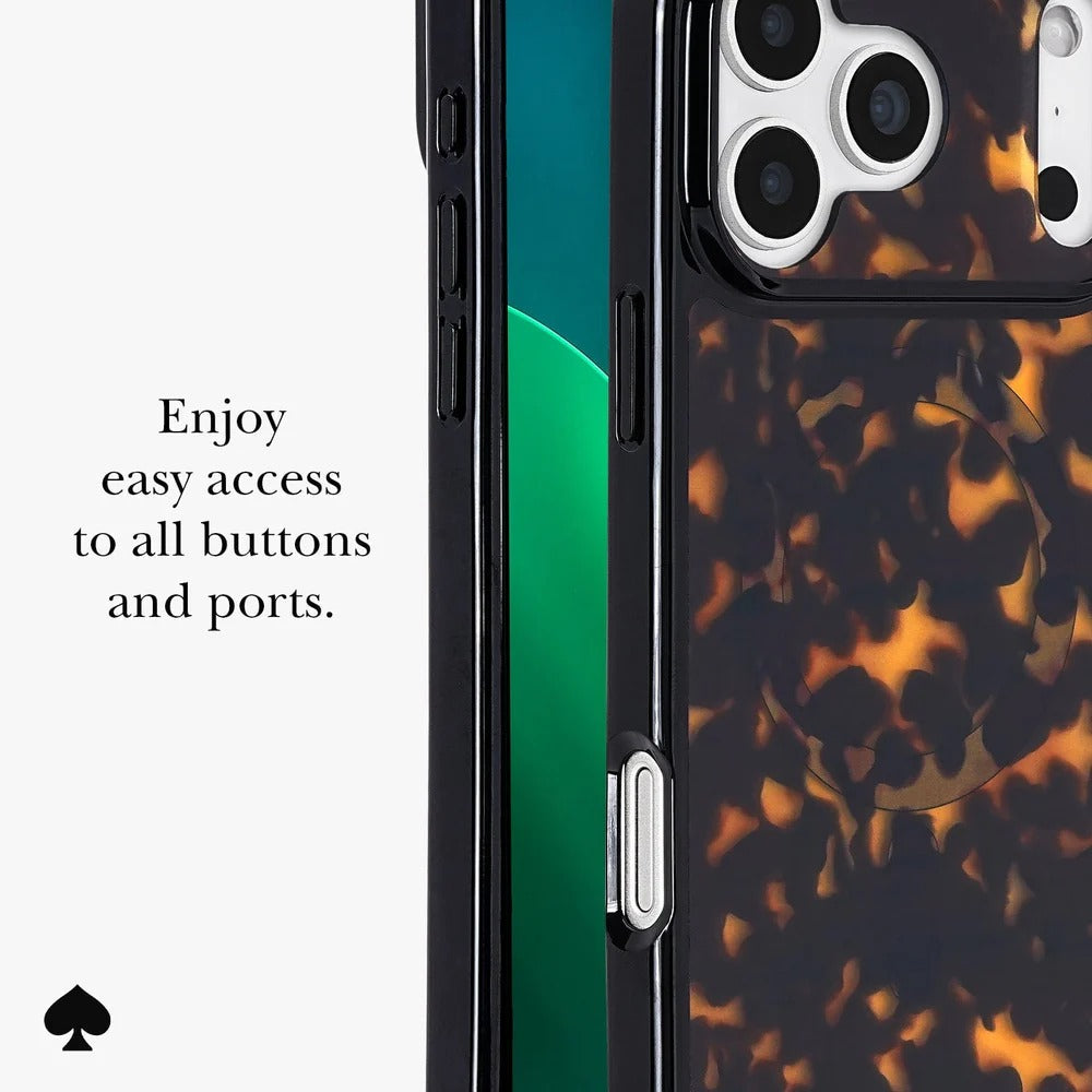 kate spade kate spade case for iphone 17 pro tortoise side profile
