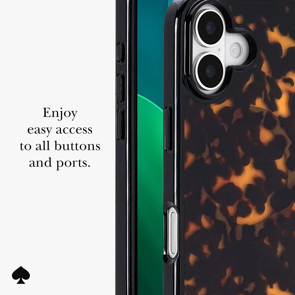 kate spade kate spade case for iphone 17 standard tortoise logo detail