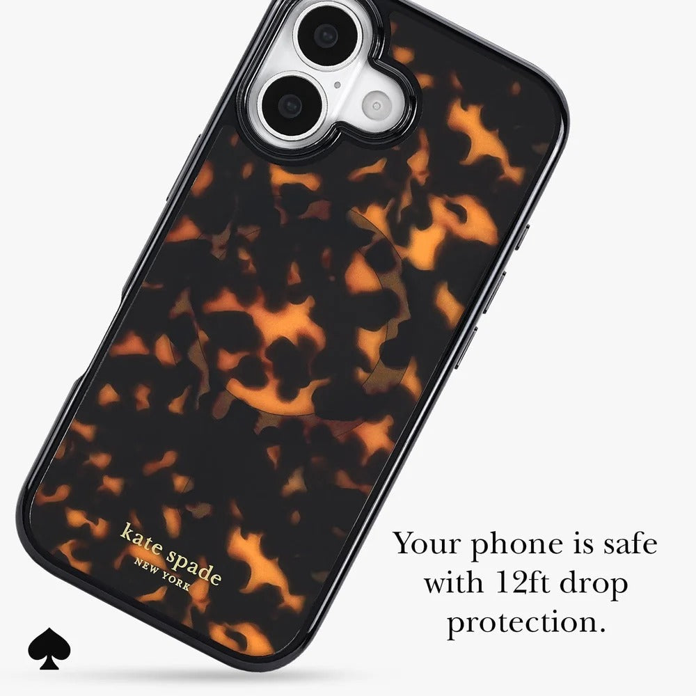 kate spade kate spade case for iphone 17 standard tortoise angle view