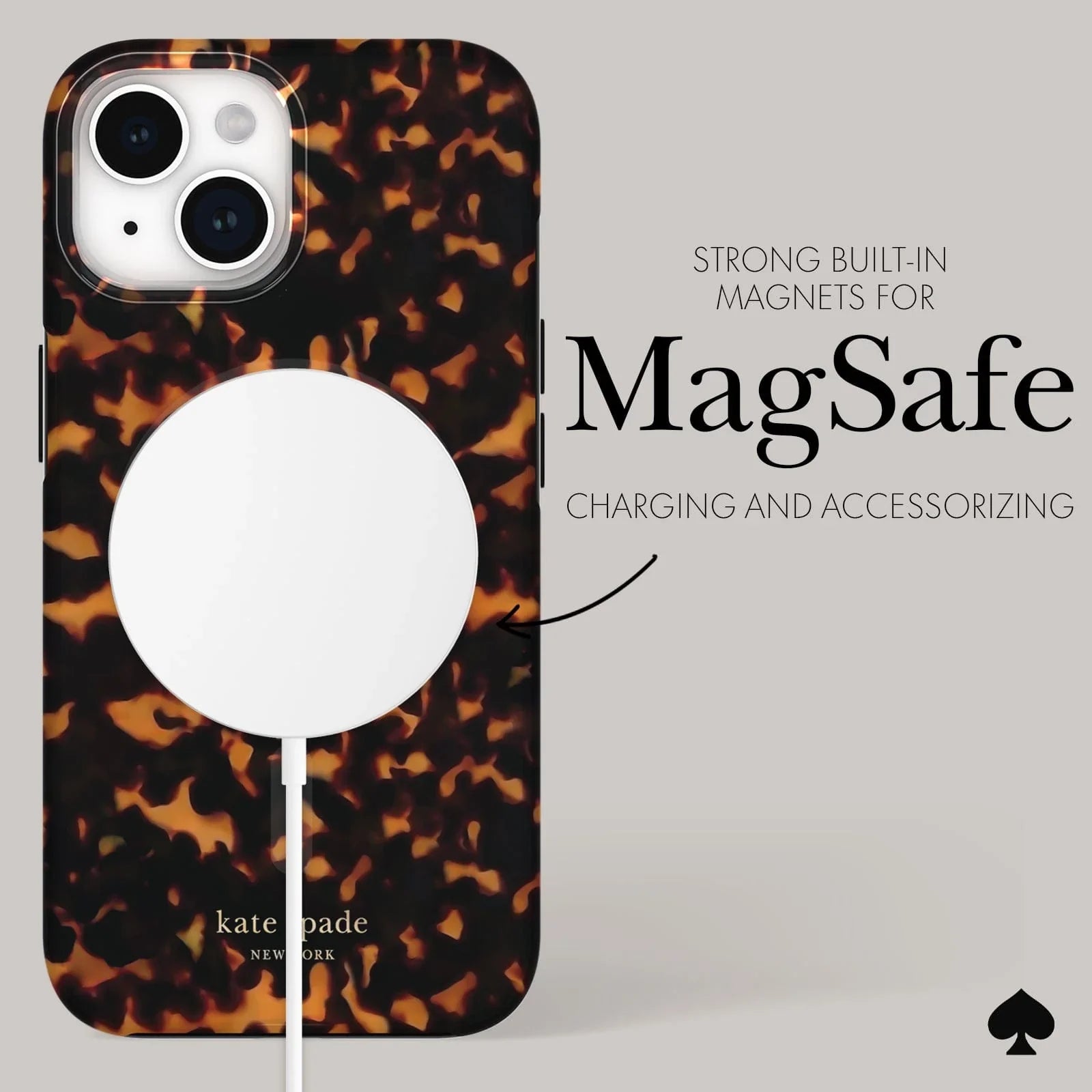 Kate Spade Tortoise MagSafe Case iPhone 16e / 15 / 14 / 13 Standard 6.1 inch - Tortoise