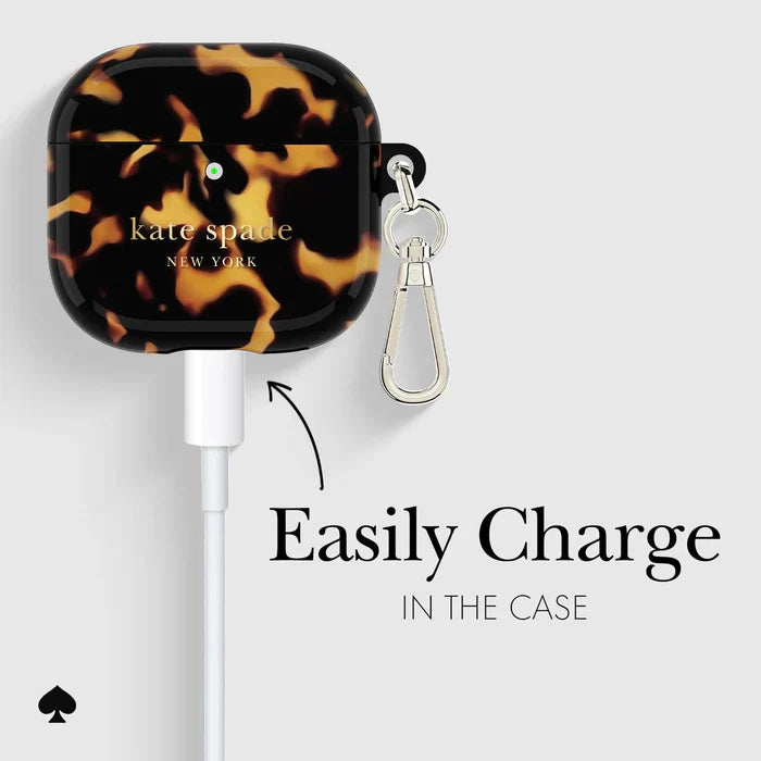 Kate Spade Tortoise with Gold Clip for AirPods 4 - Mac Addict
