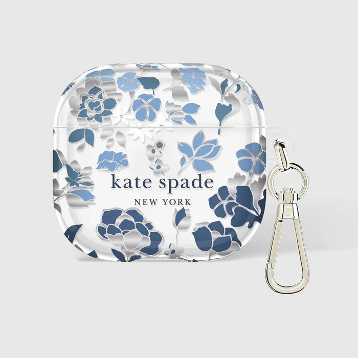 Kate Spade Flowerbed Blue with Silver Clip for AirPods 4 - Mac Addict